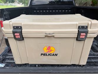 PELICAN Marine Chest Cooler: Tan, 65qt Cooler Capacity, 10 day Ice Retention