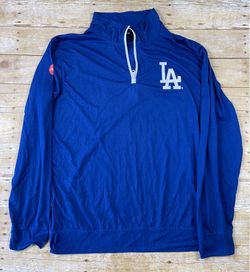 LA Dodgers Coca Cola 1/4 Zip Sweatshirt Mens XL MLB Pullover Blue Long Sleeve