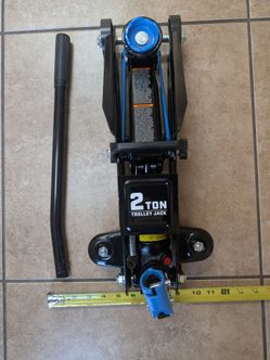 2 Ton Steel Lifting Hydraulic Trolley Jack 360 Degree Swivel Handle 4000 lbs Black / Blue