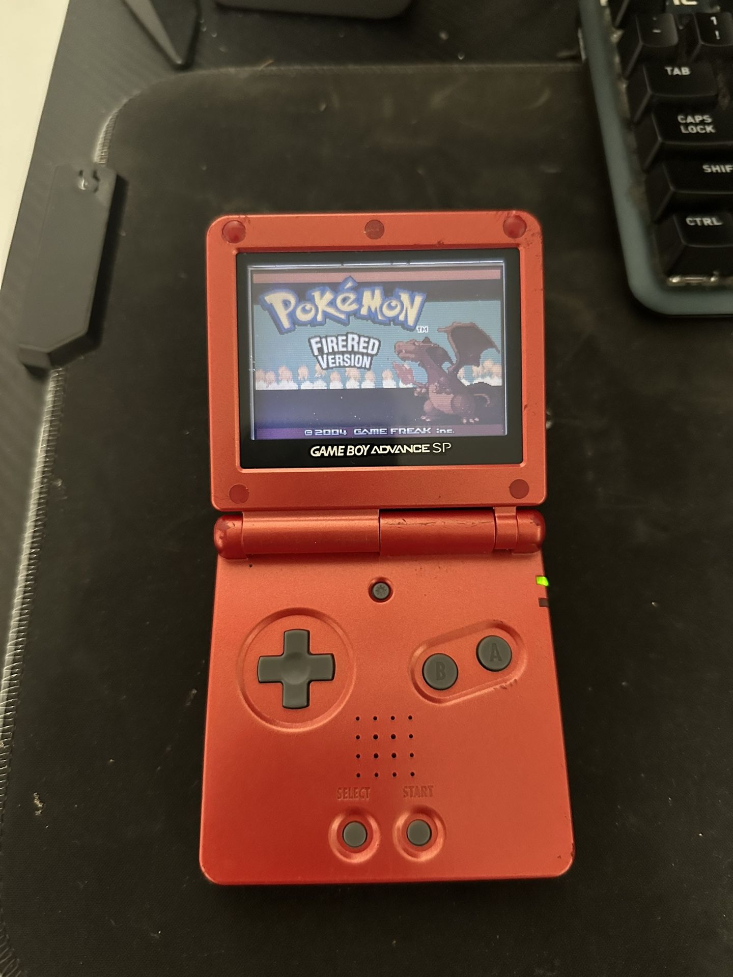 Gameboy Advance Sp 001 With Authentic Pokemon Fire Red