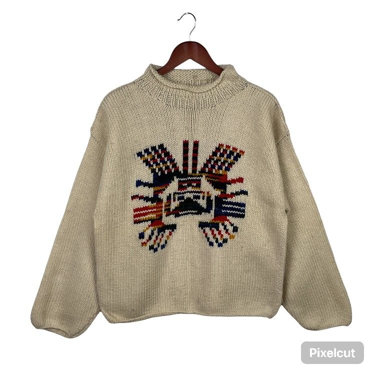 Unique Tribal Knit Sweater Sz SMALL 