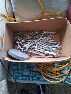 Box Of Miscellaneous Wrenches...all Sizes And Brand ...
