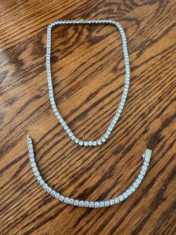 Diamond set chain and bracelet