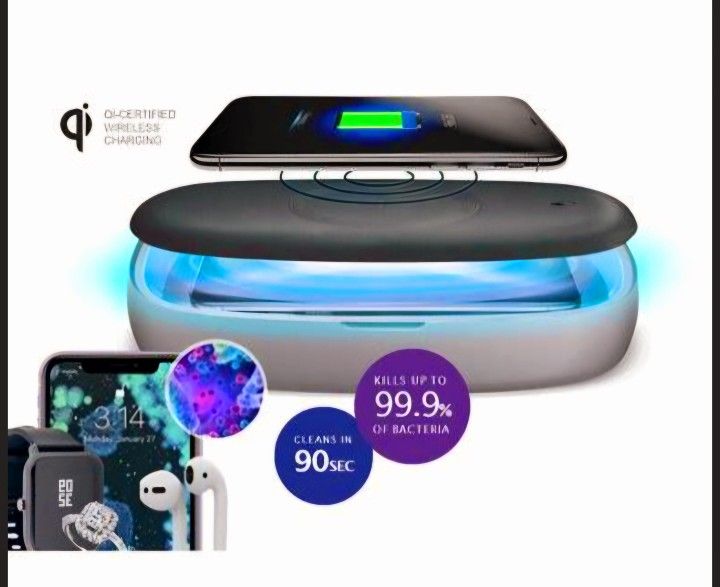 Wireless Phone Charging Hub
And Sanitizer Light