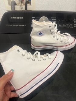 Women’s converse white wedge chuck Taylor shoes