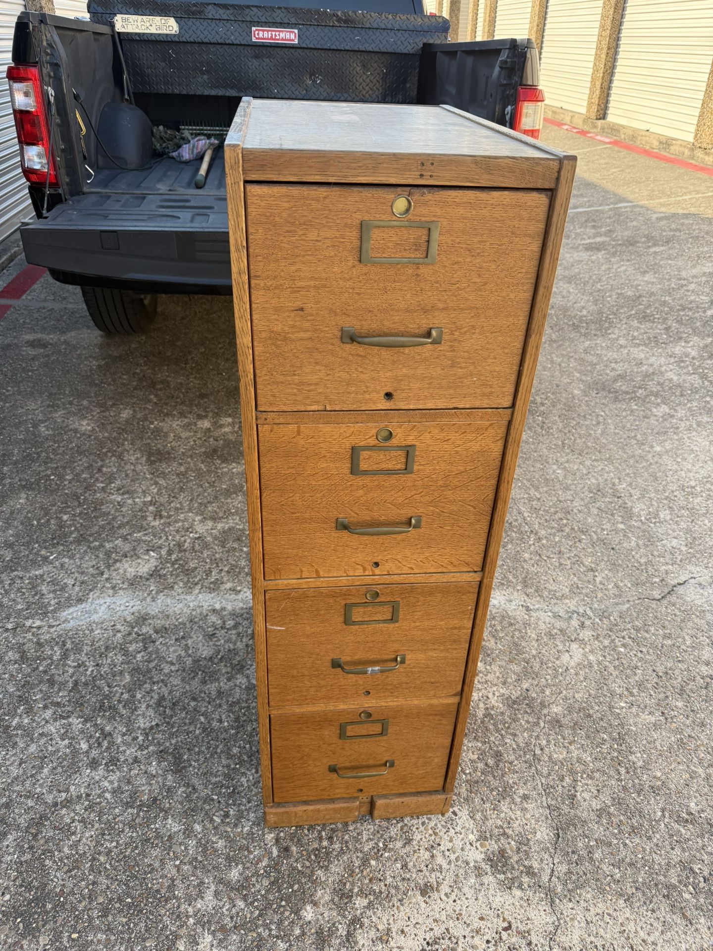 Antique wooden file cabinet