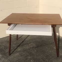 $995 West Elm Table Or Desk Mid Century Style With Big White Drawer Great Price  