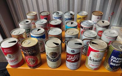 Vintage beer can collection