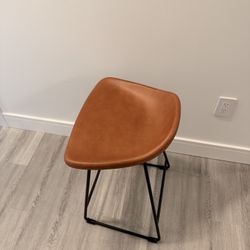 Pottery Barn Brenner Leather Counter Stools - Set Of 4