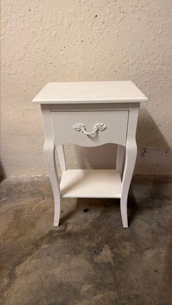 White French Provincial Nightstand with Drawer
