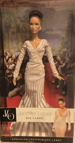 2013 Jennifer Lopez Red Carpet Barbie Doll Mattel Black Label - Rare Collectable
