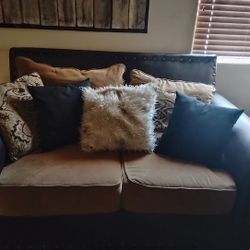 Brown Leather Sofa 