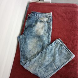 Maxi Milian Jeans Mens 40/32 Blue Distressed Denim Cotton Blend Straight Leg