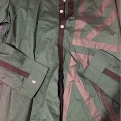 Green Long Sleeve Dress Shirt 
