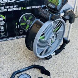 EGO 18-in 56-Volt 5-Speed High Velocity Indoor/Outdoor Grey Misting Floor Fan Tool only