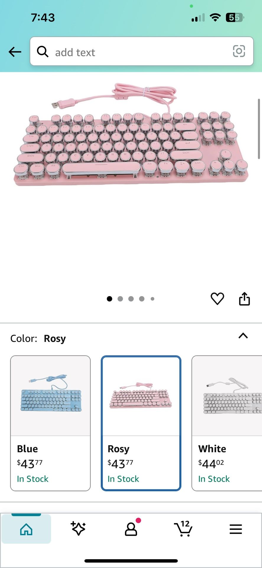 Backlit 87 key gamer keyboard (Rosy)