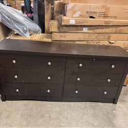 ❤️ 6 Drawer Dresser for Bedroom, Wood Dresser, Chest of Drawers Storage Organizer brown 