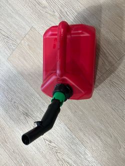 Red Plastic Gas Can with Spout