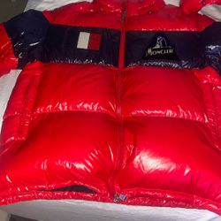 Moncler Gary Giubbotto Red And Navy Blue