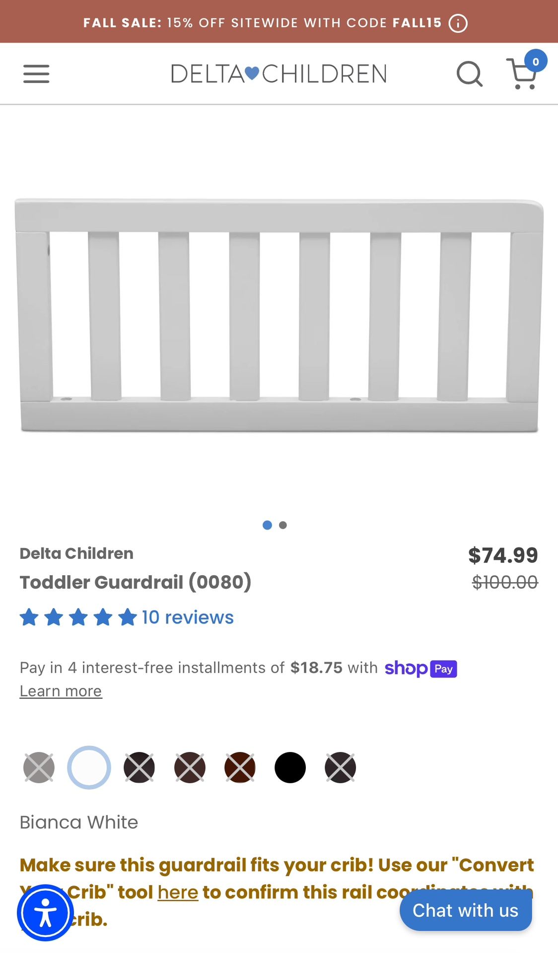 Delta Children Toddler Guardrail (0080)