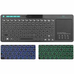 Wireless And Bluetooth 2-LED Color Backlit Multimedia Keyboard With Multi-Touch Big Size Trackpad,Rechargable Keyboard For Android TV Box,PC,Tablets,S