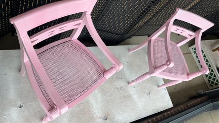 Two pink chairs