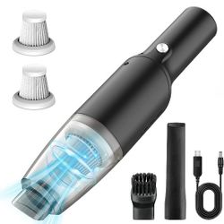 Handheld Vacuum Cordless 120 W 10000 Pa Portable Mini Handheld Car Vacuum Cleaner with Rotatable Handle Rechargeable 2-in-1 Wet&Dry Wireless Smal