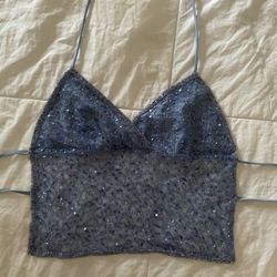 Cute Sparkly Open Back Shirt 