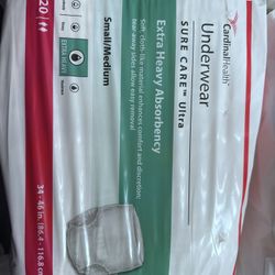 Cardinal Health SMALL/MEDIUM Adult Diapers Extra Heavy Absorbency unisex (20 per pack)