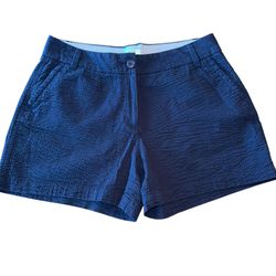 Crown and Ivy Women’s Caroline Shorts Blue Size 10 Petite Navy Blue EUC Summer   Excellent pre owned condition. No holes or snags.  Waist 16” across I
