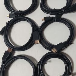 Large Lot Of 6 HDMI To Mini HDMI Cables For Raspberry Pi5 Camera Devices Etc
