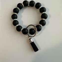 Wristlet Keychain Black w/bling