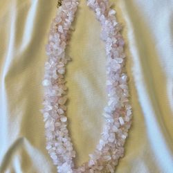 Brand New Rose Quartz Chip Necklace -18-20"