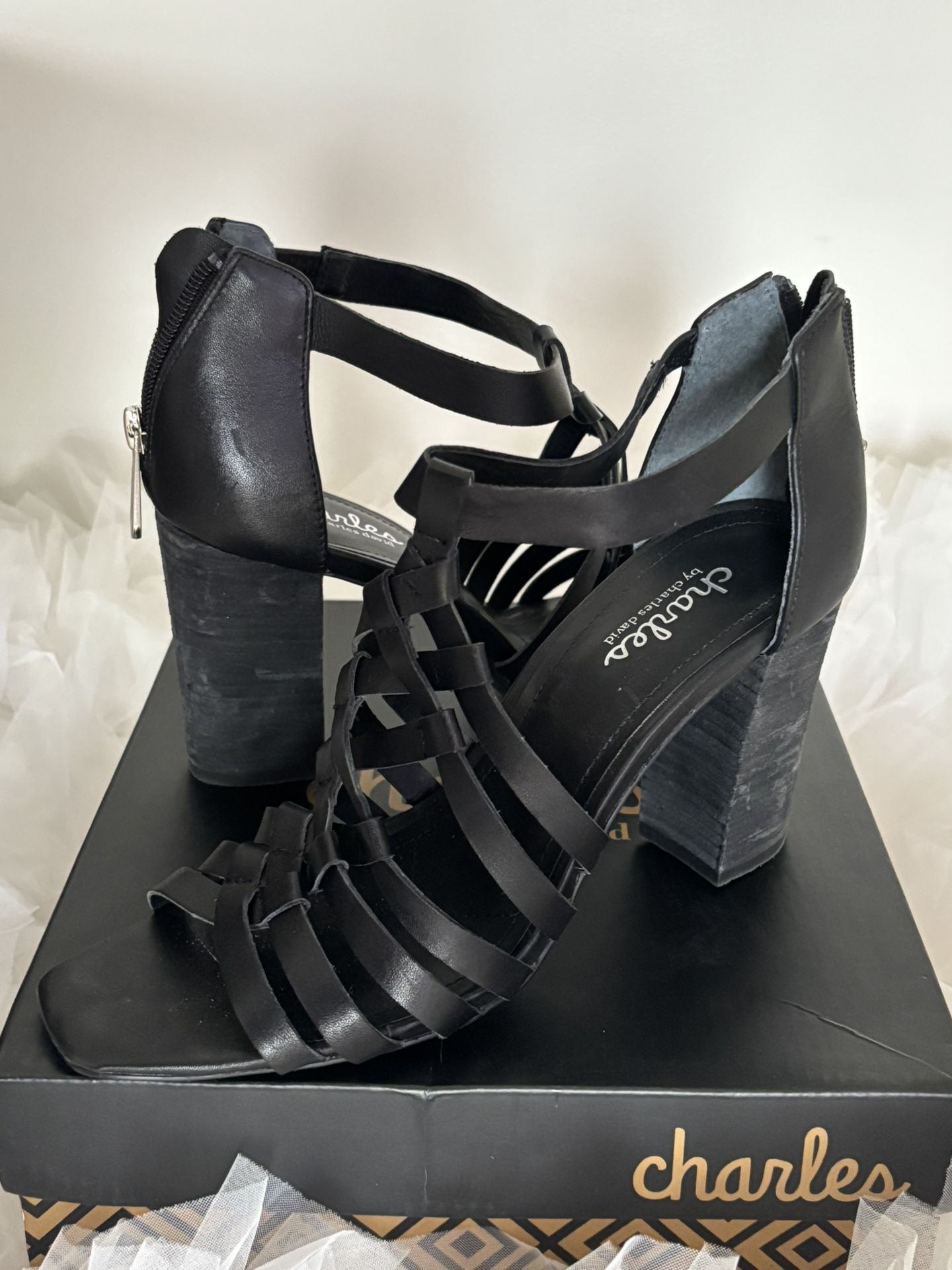 Black Block Heel Sandals