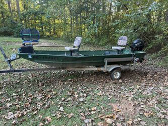 14’ John Boat With Motor. Trailer has No Title