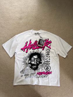 Hellstar Records White Music Graphic Logo Crew Neck Short Sleeve T-Shirt XL