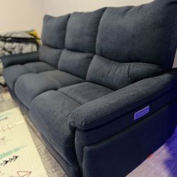 Maddox 2-Piece Triple-Power Reclining Sofa - Blue