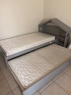 Kids Twin Bed With Pull Out Trundle