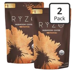 RYZE SUPERFOODS Mushroom Medium Roast Coffee Starter Kit, USDA Organic Instant Coffee with 6 Adaptogenic Mushrooms and for Energy, Focus, Digestion, I