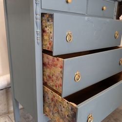 Antique Dresser And Single Bed Frame 