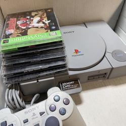 PlayStation 1 Ps1 With Controller Memory Card 5 Games 