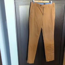 Men's H&amp;M Tan Chino Pants with Straight-Leg Silhouette - 32R Great Condition 