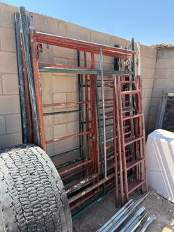 Used metal scaffolding