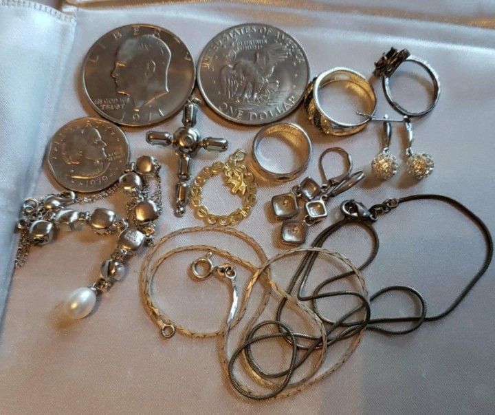 X15 STERLING SILVER 925 EARRING RING NECKLACE PENDANT CHARM JEWELRY LOT
