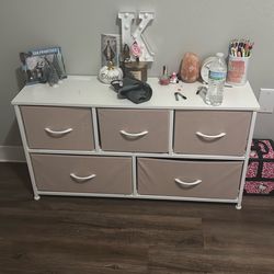 White and pink dresser