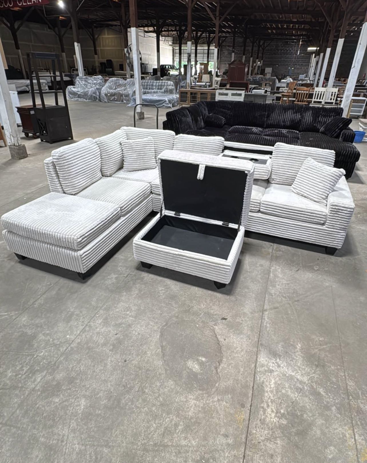 Brand New Sectional with Free STORAGE Ottoman!