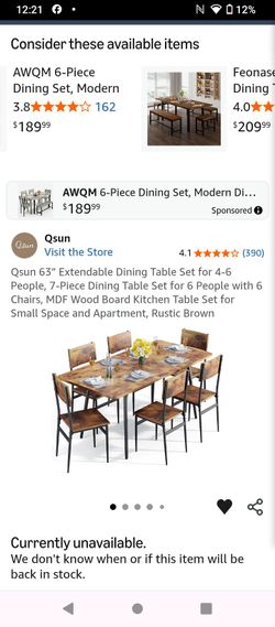 Extendable dinning Table 6 chairs