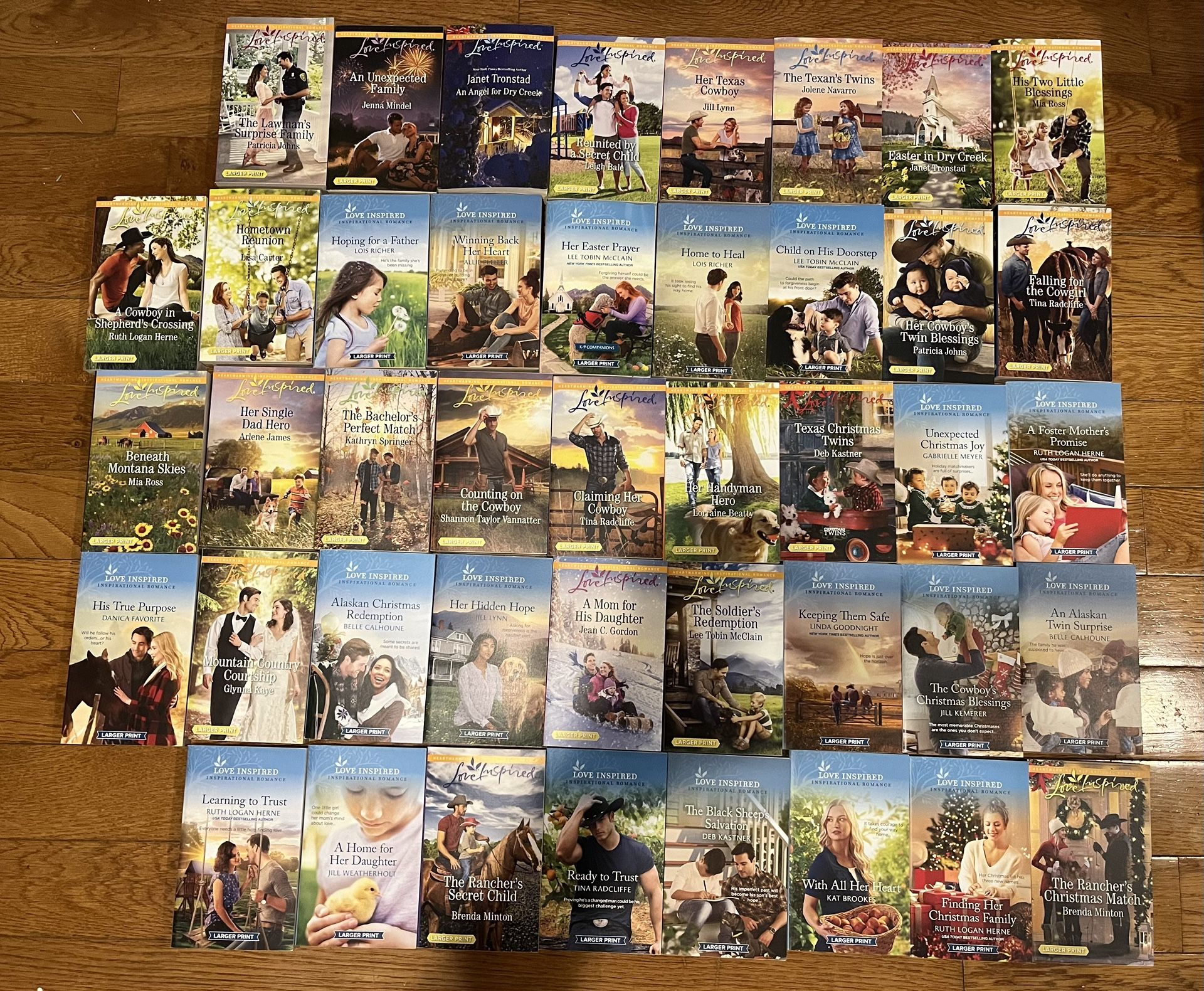 43 Harlequin Love Inspired LARGER PRINT Paperbacks Romance Book Novel Lot Set