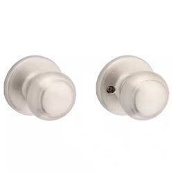 Kwikset Cove Satin Nickel Passage Door Knob for Hall or Closet featuring Microban Technology@U6-304