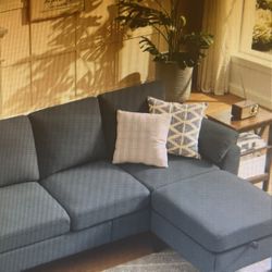 Two 79 Inch length Sofas & Two Ottomans with Storage 